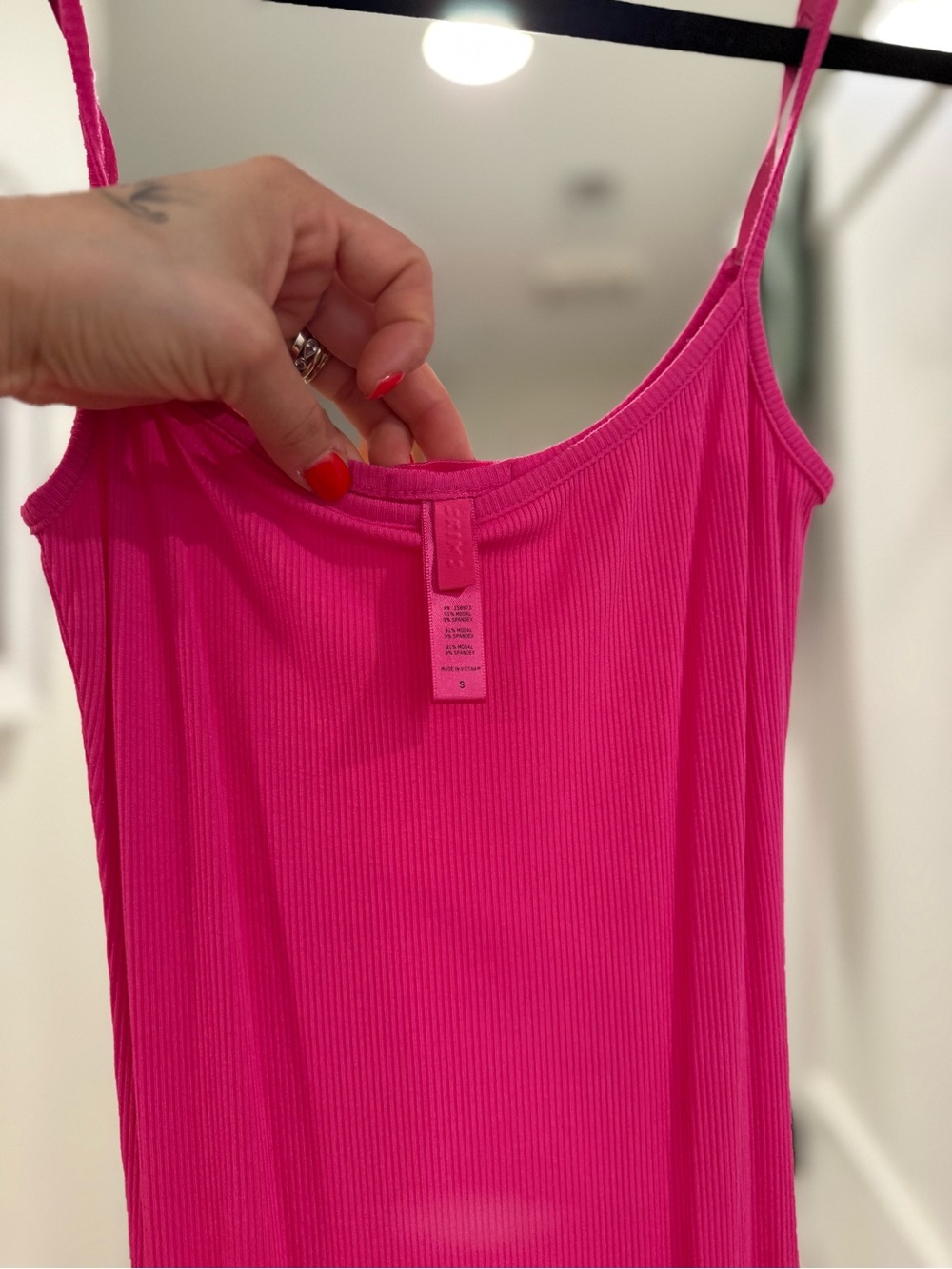 SKIMS Hot Pink Slim-Fit Maxi Dress - Picture 6 of 6